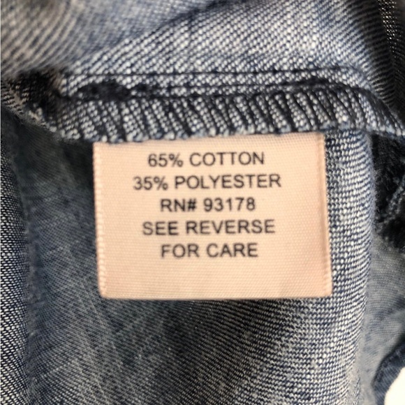 Philosophy Blue Chambray Off-Shoulder Mini A-Line Dress - Picture 7 of 9